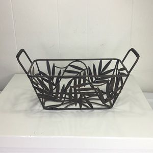 Asian Style Metal Iron Basket With handles 12x6” Storage Home Decor